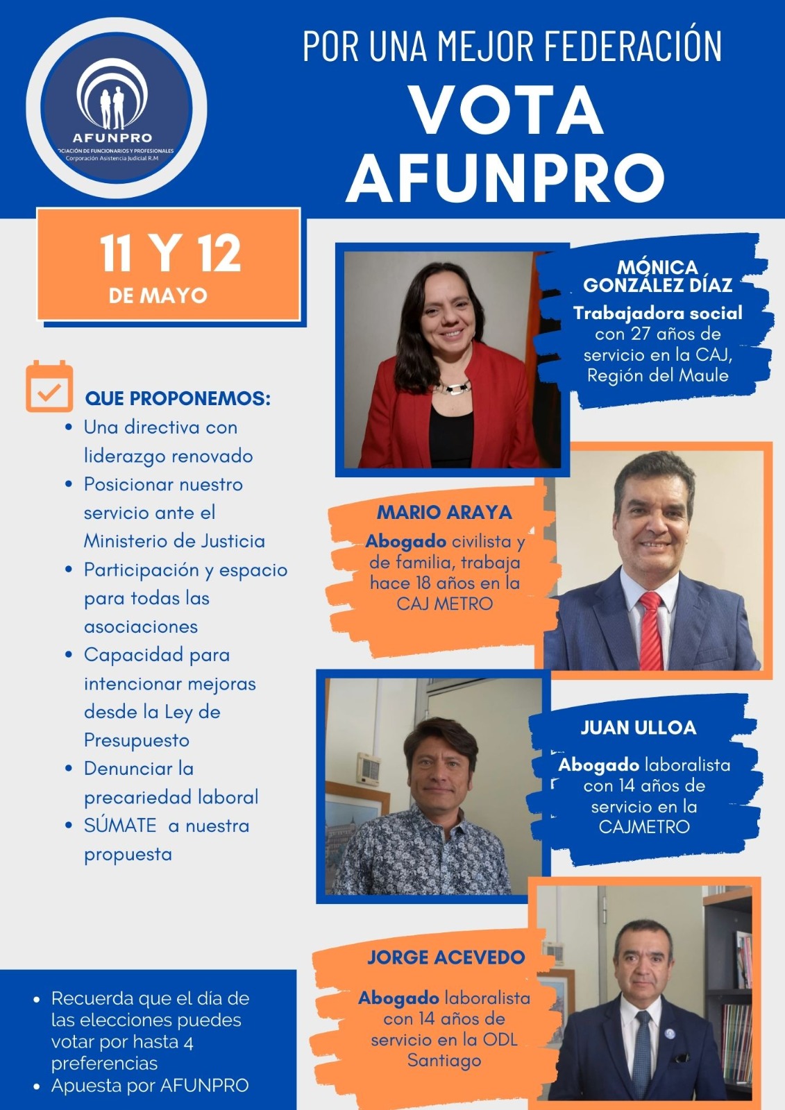 afiche 4 candidates