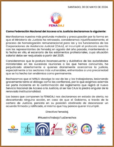 Fenadaj ALERTA Homologación