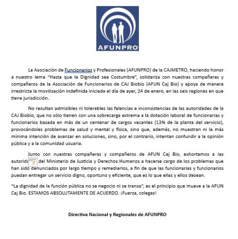apoyo AFUN CAJ Bío